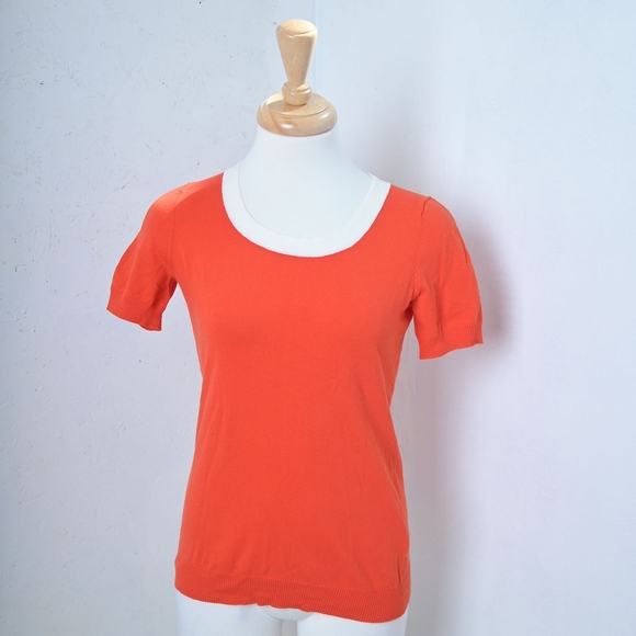Banana Republic | Orange & white crew neck woman's t shirt - Picture 13 of 13